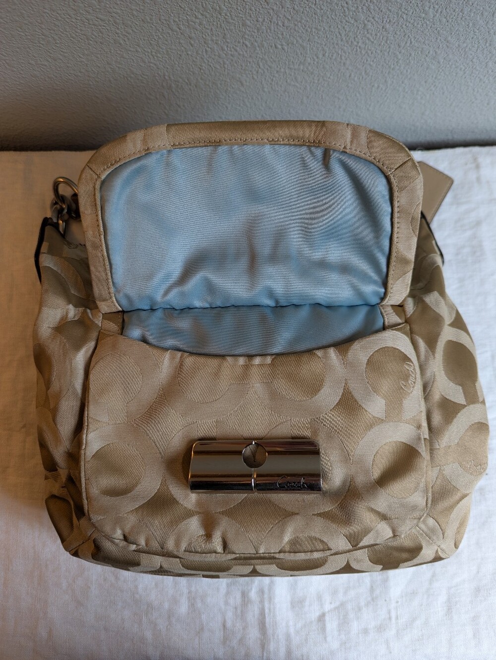 Vintage Y2K Coach Kristin Op Art Hobo Bag Shoulder Crossbody Signature Big C - Picture 5 of 16